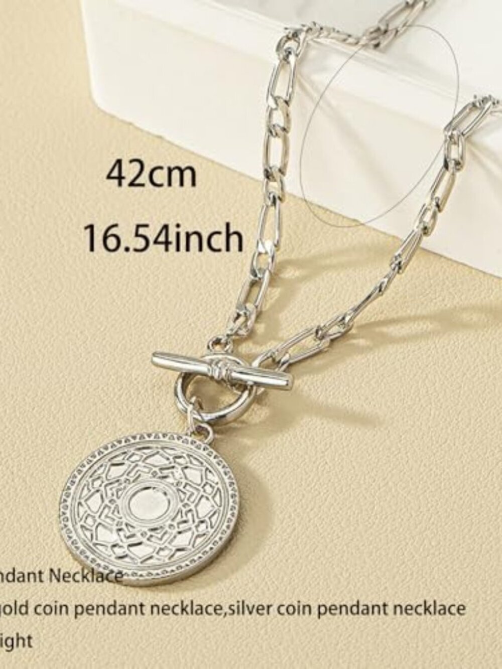 🆕 Chunky Gold Coin Necklace for Women Statement Coin Necklaces for Women Gold